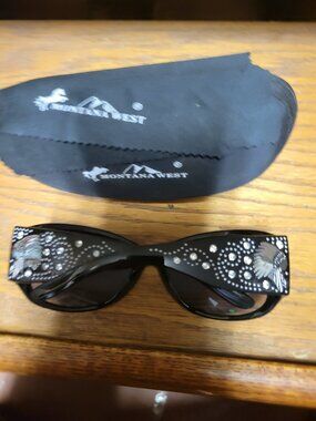Montana West Sunglasses with Native American Head Dress lots of Bling